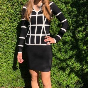 Bebe tight long-sleeve mini dress